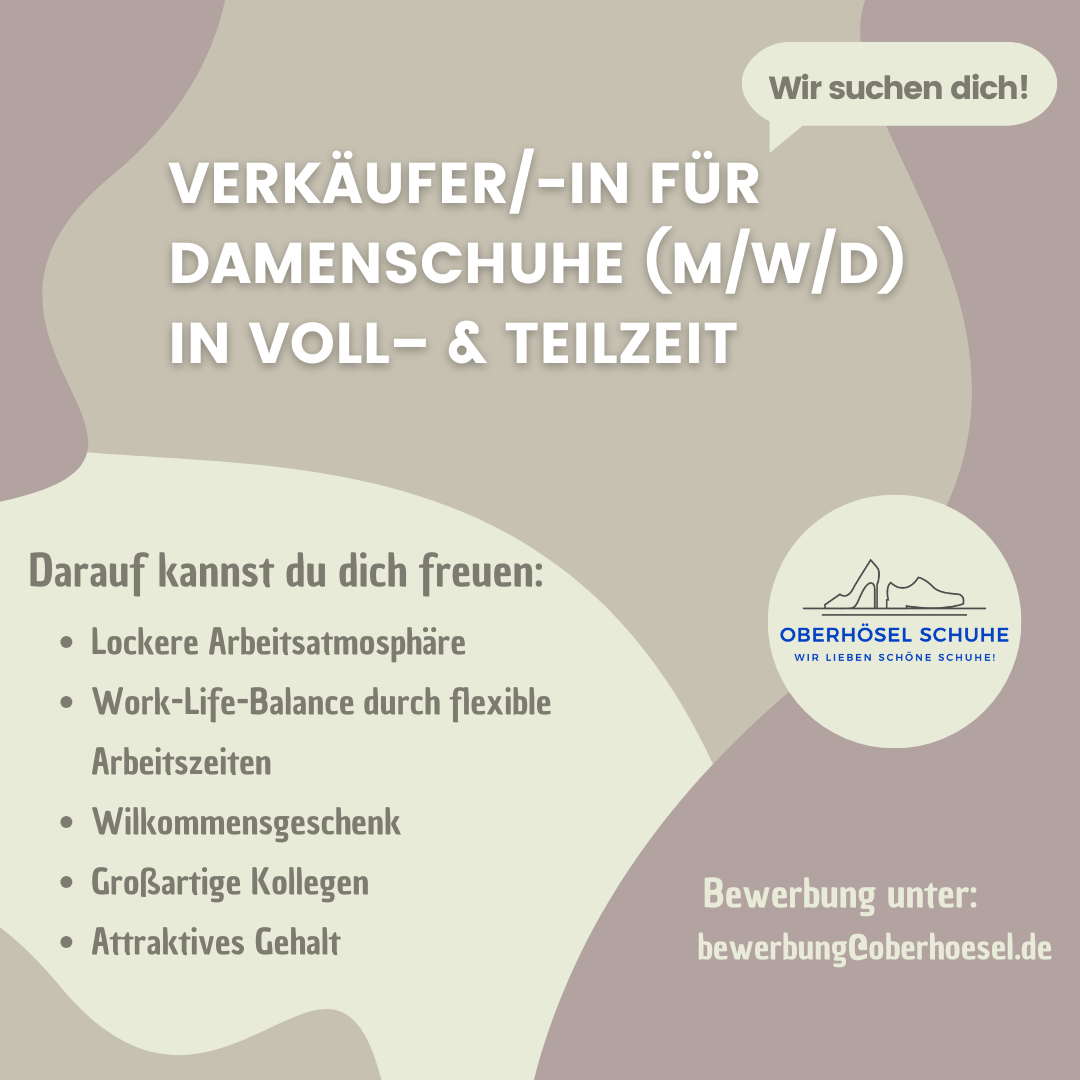 Verkäufer/in für Damenschuhe in Voll und Teilzeit gesucht